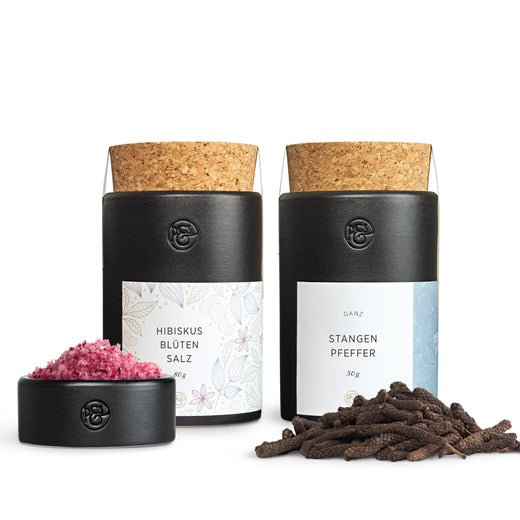 Gourmet-Duo: Hibiskusblütensalz & Stangenpfeffer