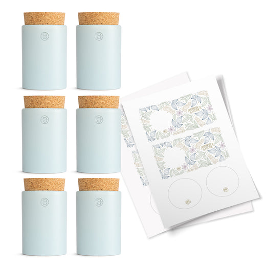 Keramikdosen 6er Set– blasstürkis