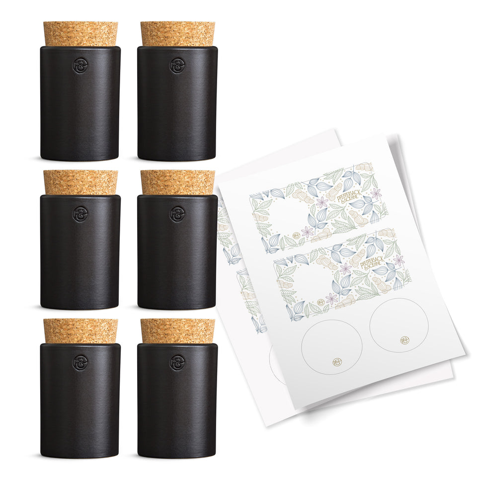 Keramikdosen 6er Set– Schwarz matt