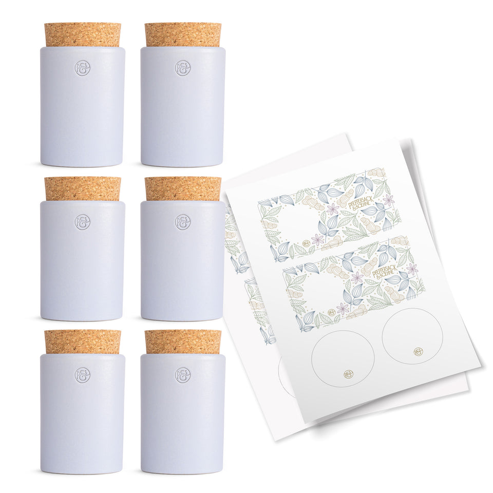 Keramikdosen 6er Set– taubenblau