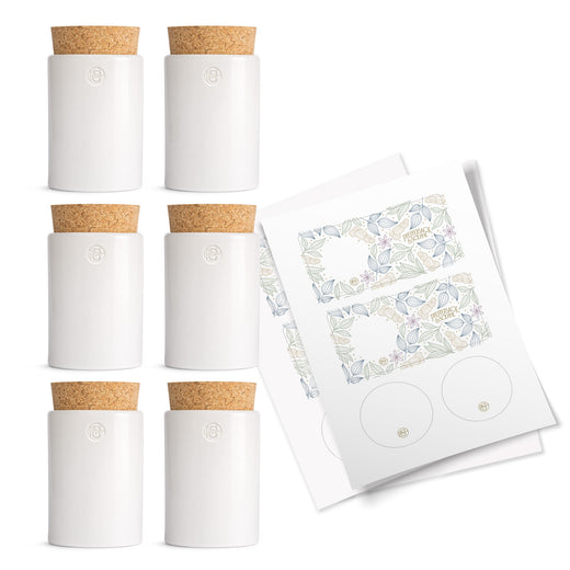 Keramikdosen 6er Set– weiß glänzend